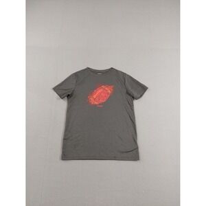 Reebok Boy T Shirt L Gray Graphic Tee 100% Polyester Short Sleeve Round Neck